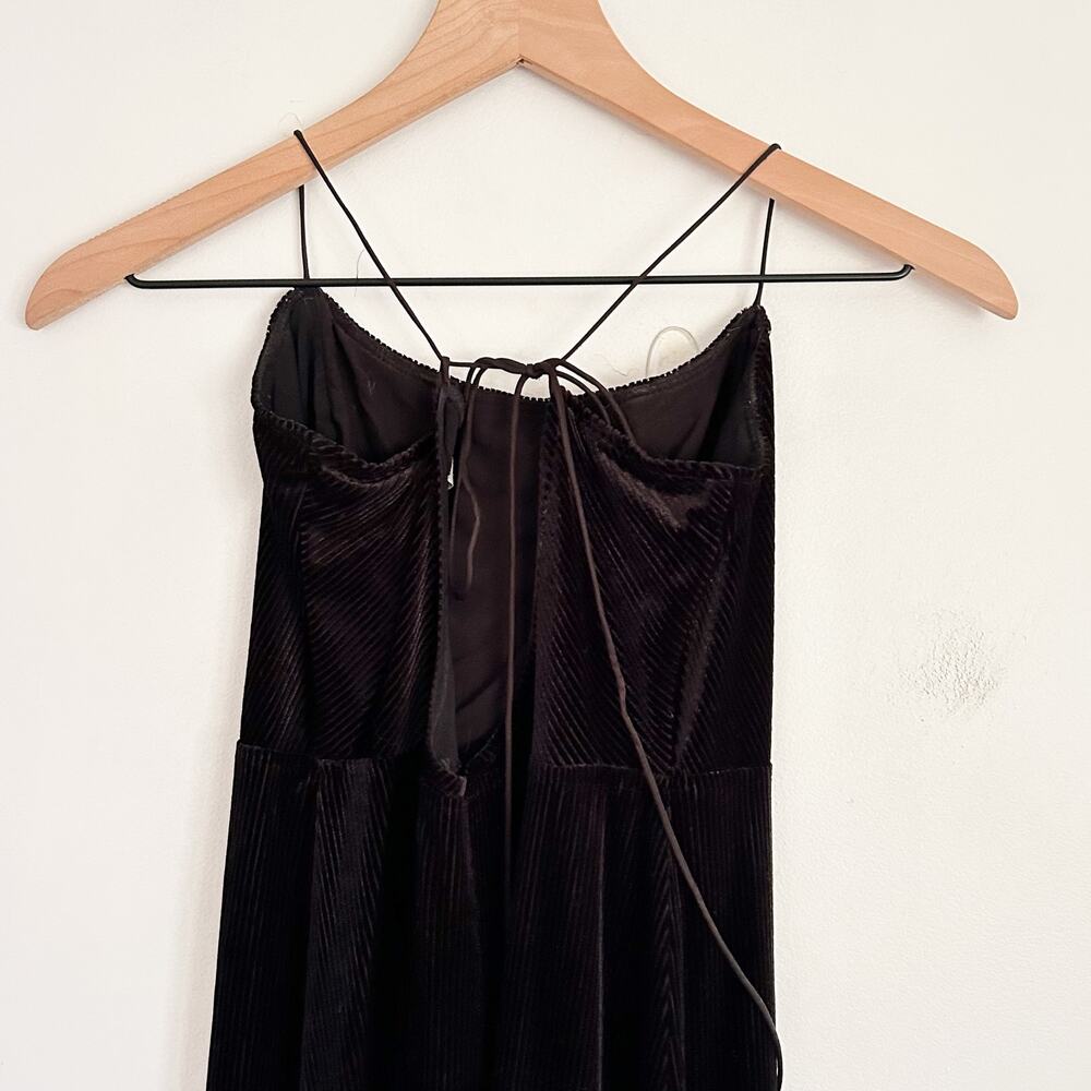 Free People Intimately All I Need Ribbed Velvet Slip Dress Black Size S - Picture 7 of 8